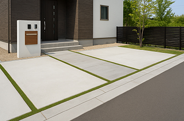 シンプルな駐車場