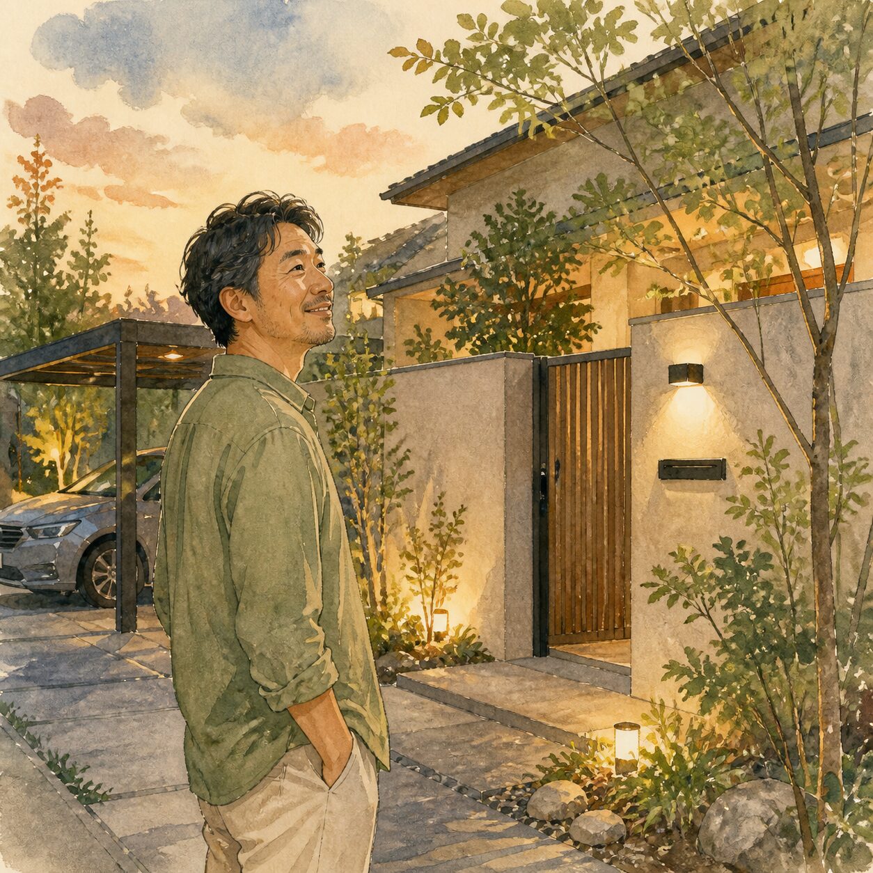 中央市のお客様の声 2 の柔らかな水彩イラスト