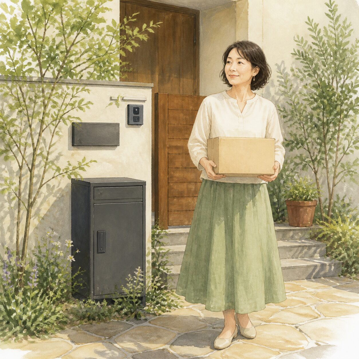 中央市のお客様の声 3 の柔らかな水彩イラスト
